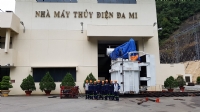 Công trình Thủy điện Đa Mi, Hàm Thuận. Kích kéo di chuyển MBA 125 tấn từ bệ chính vào nhà xưởng sửa chữa phục vụ bảo trì.