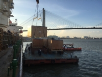 Vận chuyển toàn bộ thiết bị nhà máy Shinheung (Đồng Nai) từ cảng Tp. HCM về đến công trường nhà máy, Long Thành, Đồng Nai.