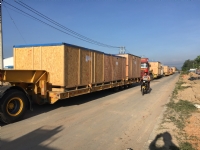 Vận chuyển toàn bộ thiết bị nhà máy Shinheung (Đồng Nai) từ cảng Tp. HCM về đến công trường nhà máy, Long Thành, Đồng Nai.